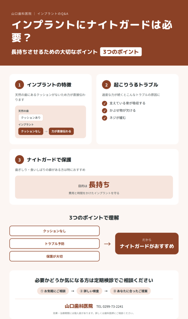 インプラントにナイトガードは必要ですか? インプラントにナイトガードは必要ですか?